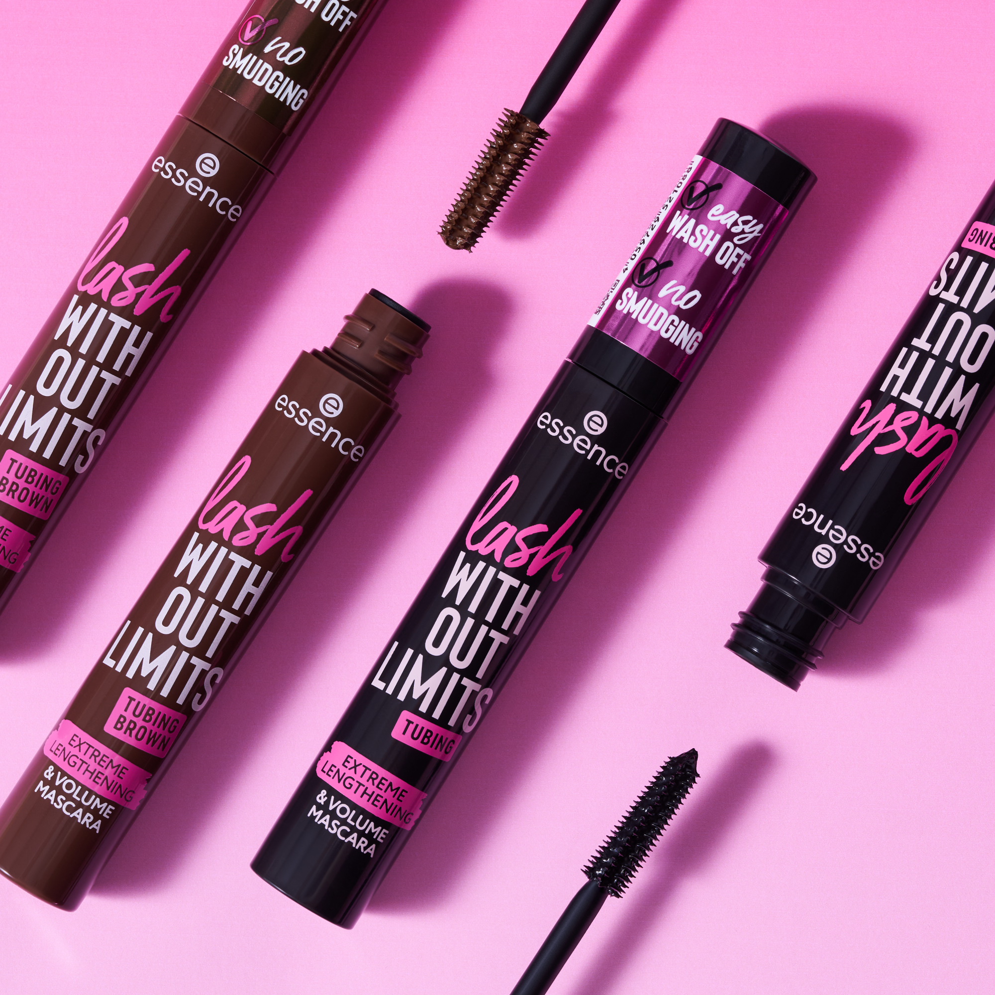 Bild: essence lash WITHOUT LIMITS TUBING BROWN EXTREME LENGTHENING & VOLUME MASCARA Brown Tubing 