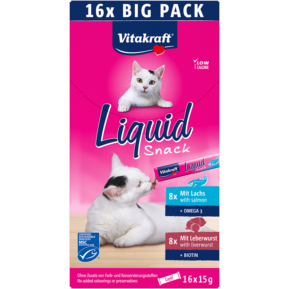 Bild: Vitakraft Liquid Snack Lachs und Leberwurst 
