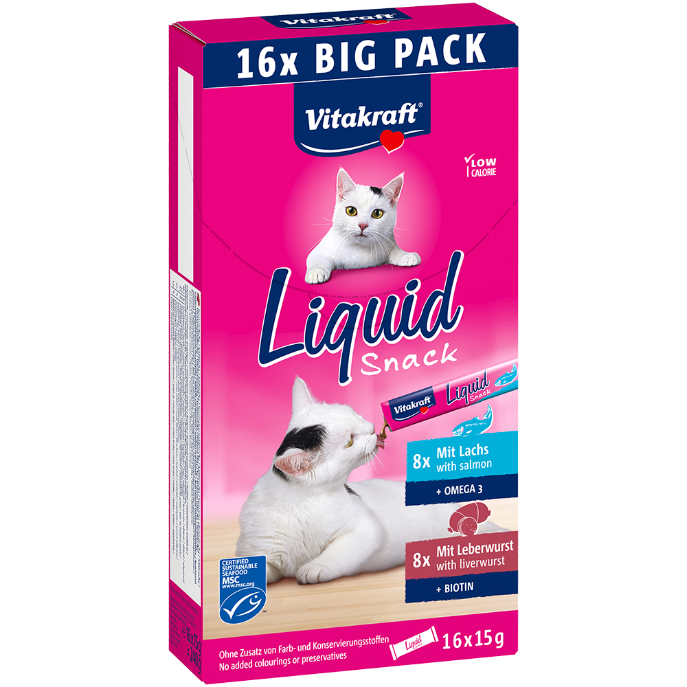 Bild: Vitakraft Liquid Snack Lachs und Leberwurst 