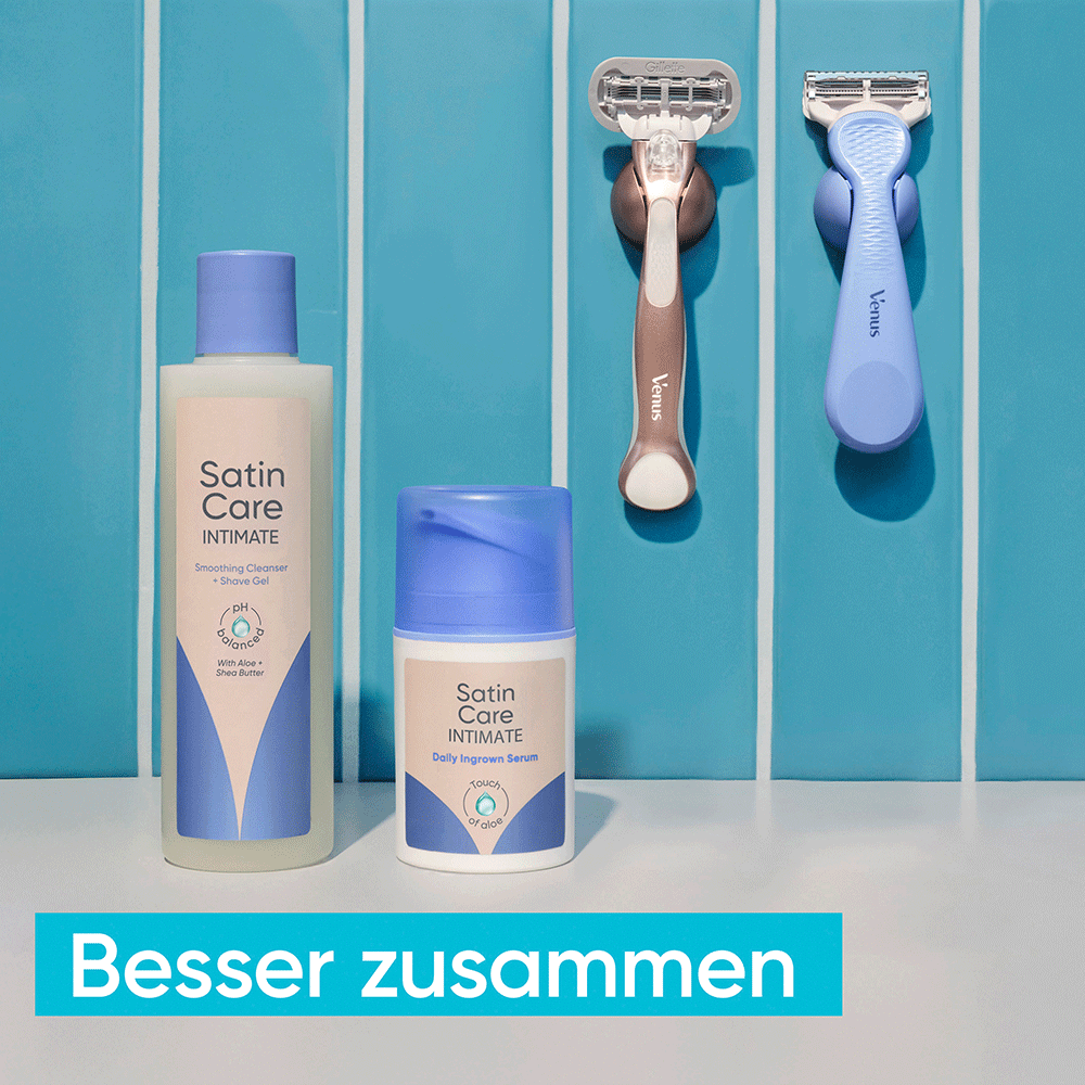 Bild: Gillette Satin Care 2-in-1 Reinigungs- und Rasiergel 
