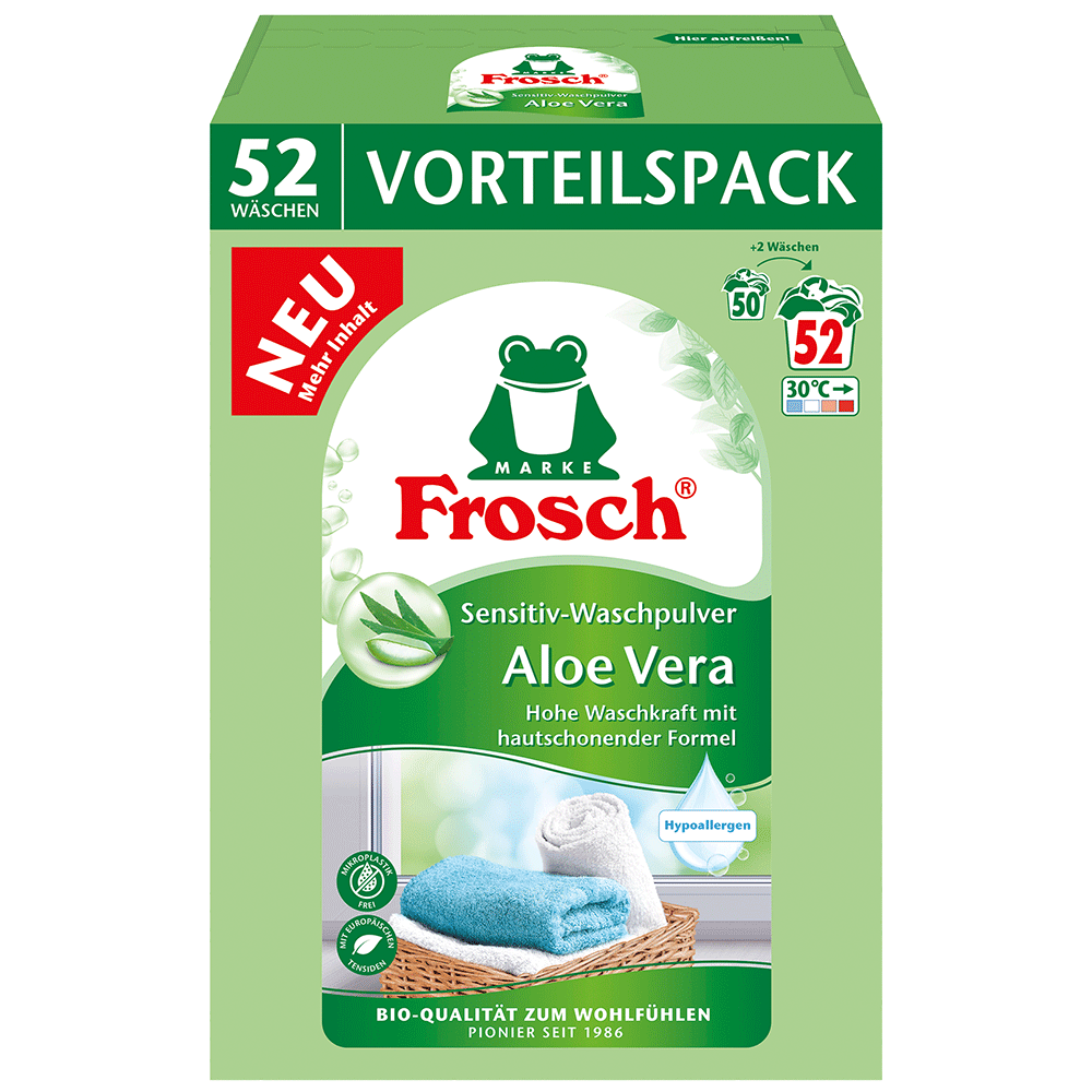 Bild: Frosch Sensitiv Waschpulver Aloe Vera 
