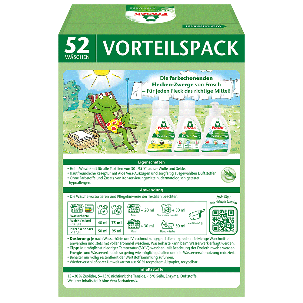 Bild: Frosch Sensitiv Waschpulver Aloe Vera 