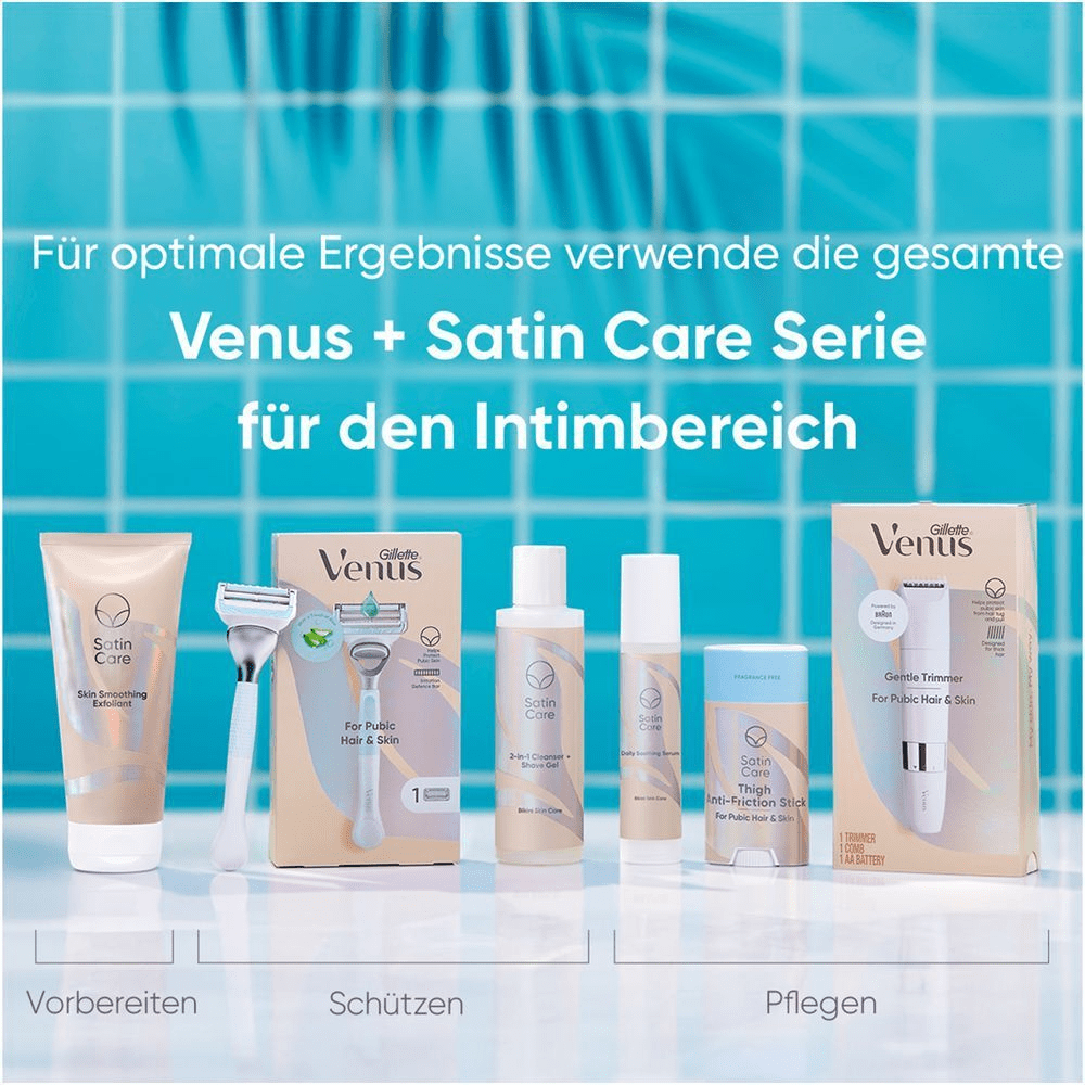 Bild: Gillette Satin Care 2-in-1 Reinigungs- und Rasiergel 