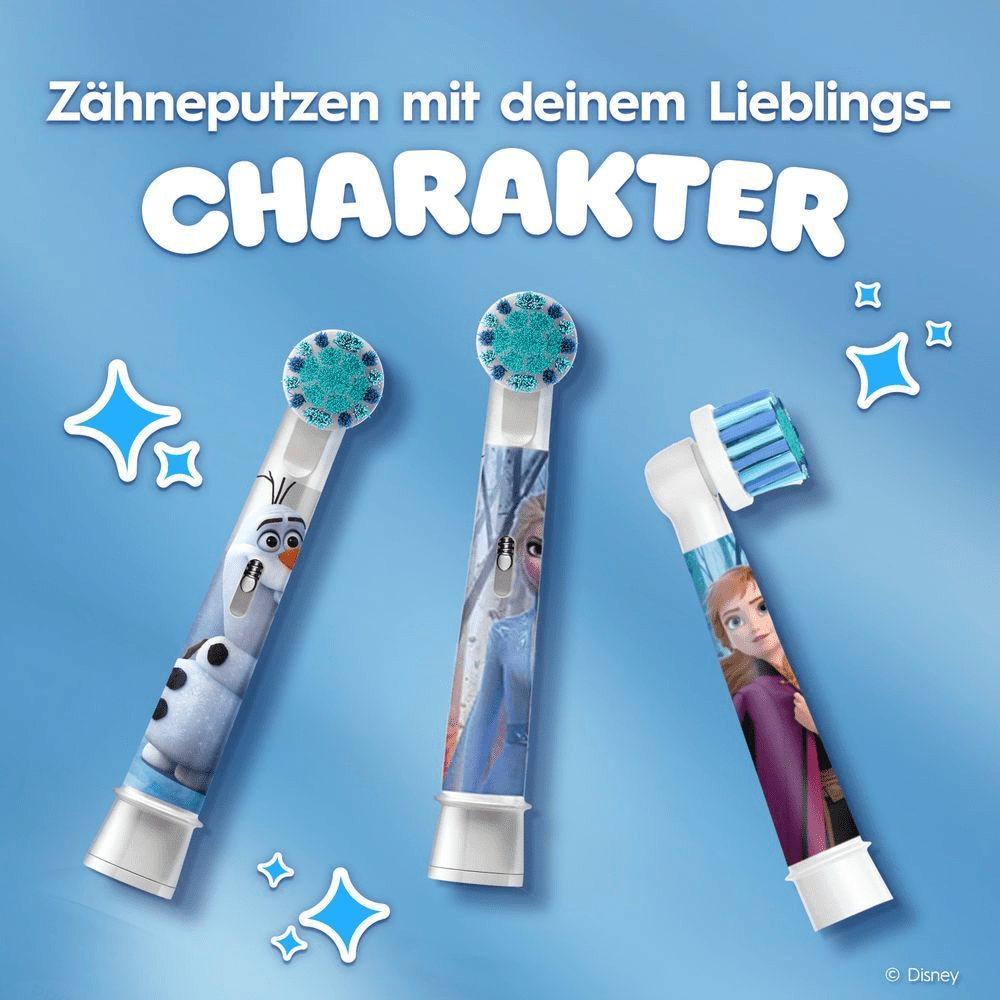3 Aufsteckbürsten mit dem Text: Zähneputzen mit deinem Lieblingscharakter