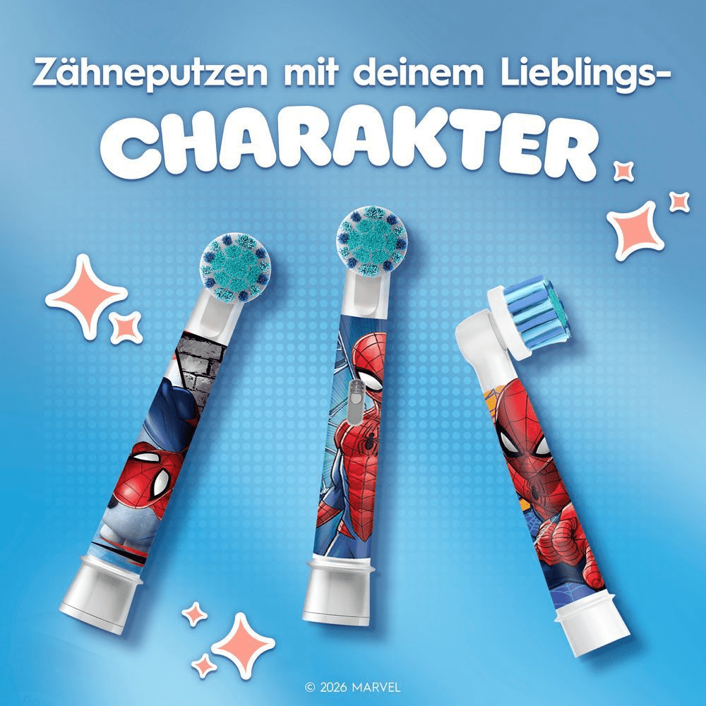 3 Aufsteckbürsten mit dem Text: Zähneputzen mit deinem Lieblingscharakter