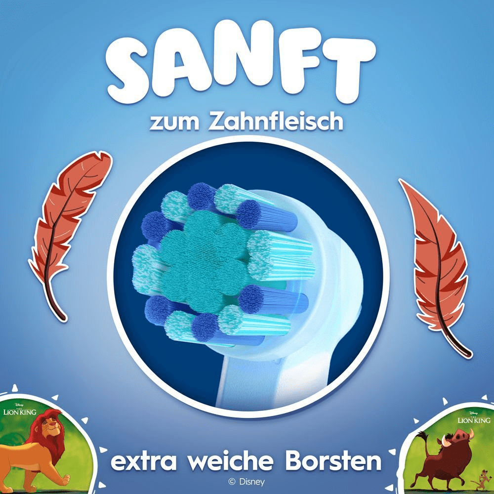Abbildung eines Bürstenkopfs mit Feder-Symbolen, die die Sanftheit betonen.