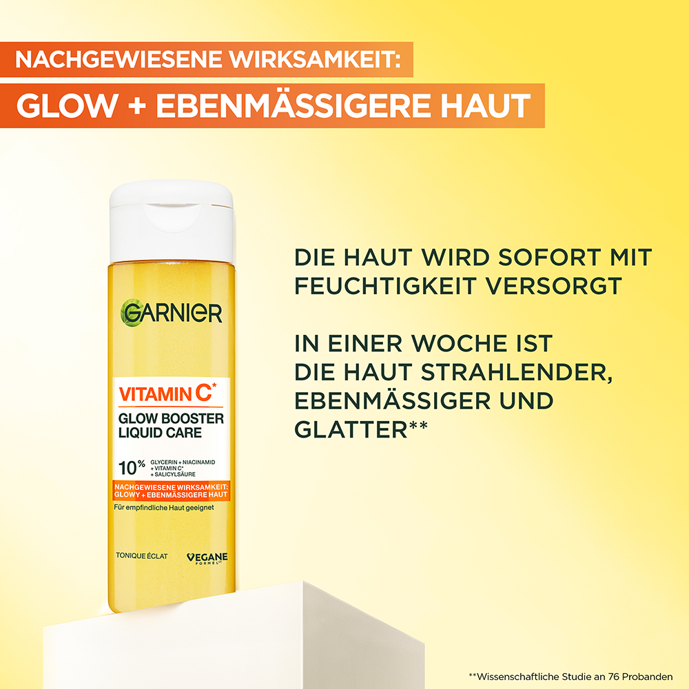 Bild: GARNIER Vitamin C* Glow Booster Liquid Care 