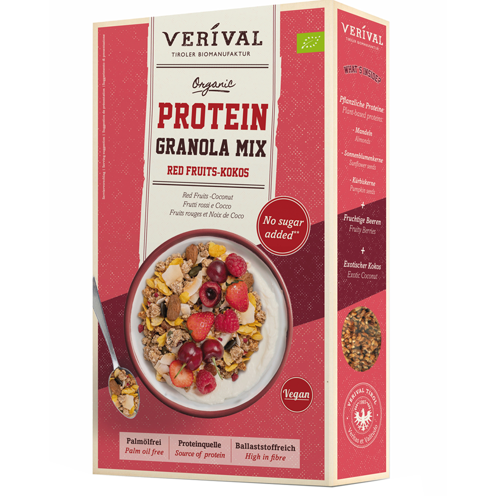 Bild: Verival Protein Granola Mix Red Fruits Kokos 
