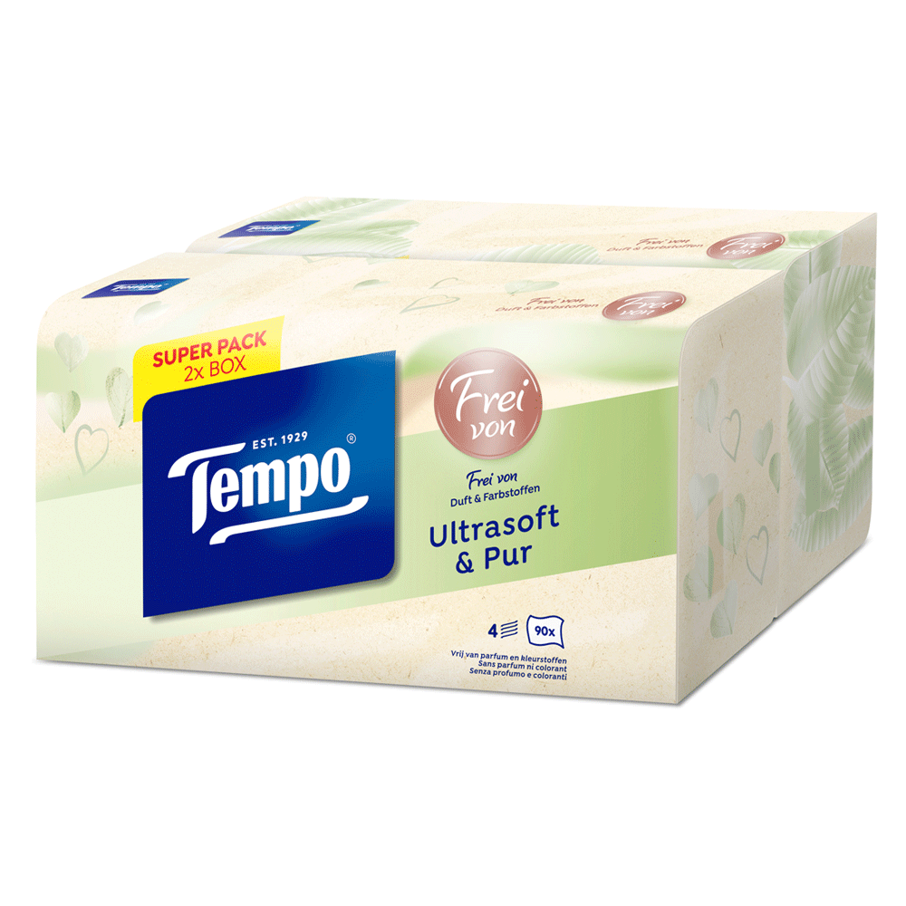 Bild: Tempo Taschentücher Ultrasoft & Pur Duo Box 