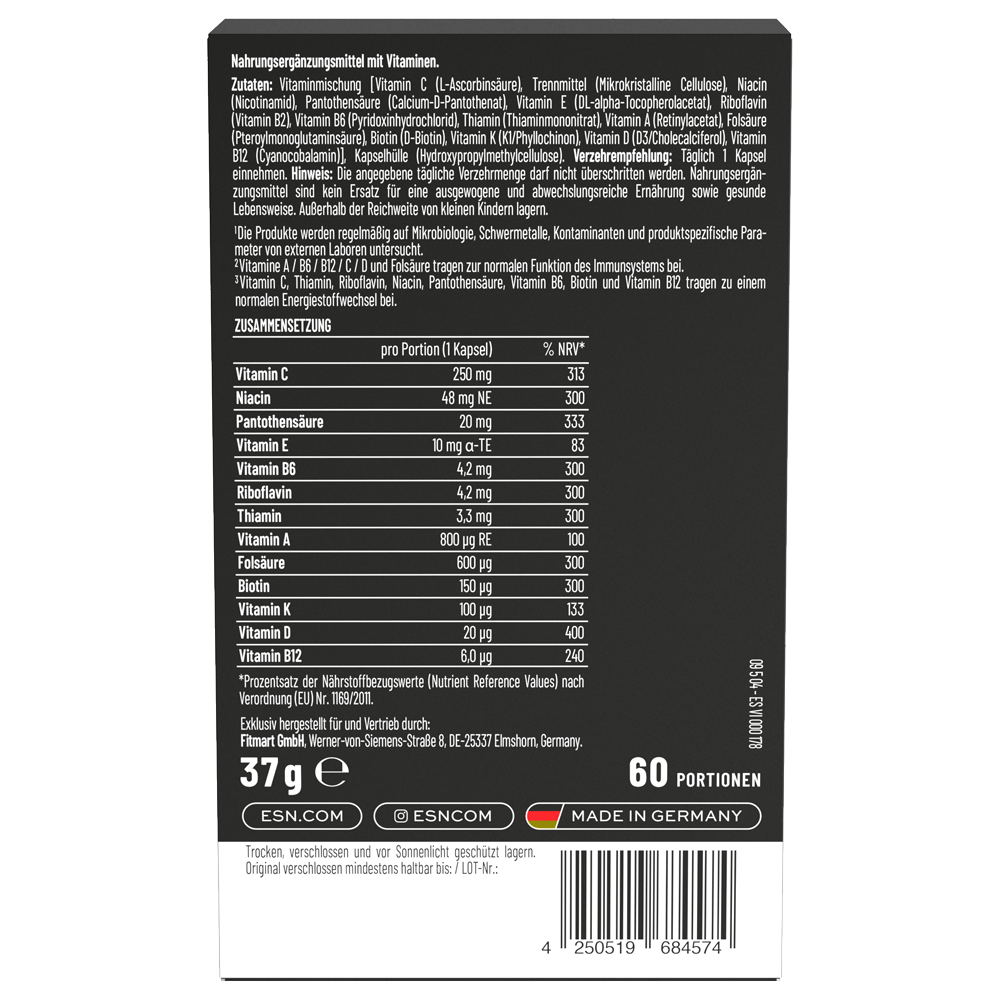 Bild: ESN Vitamin Stack 60 Kapseln