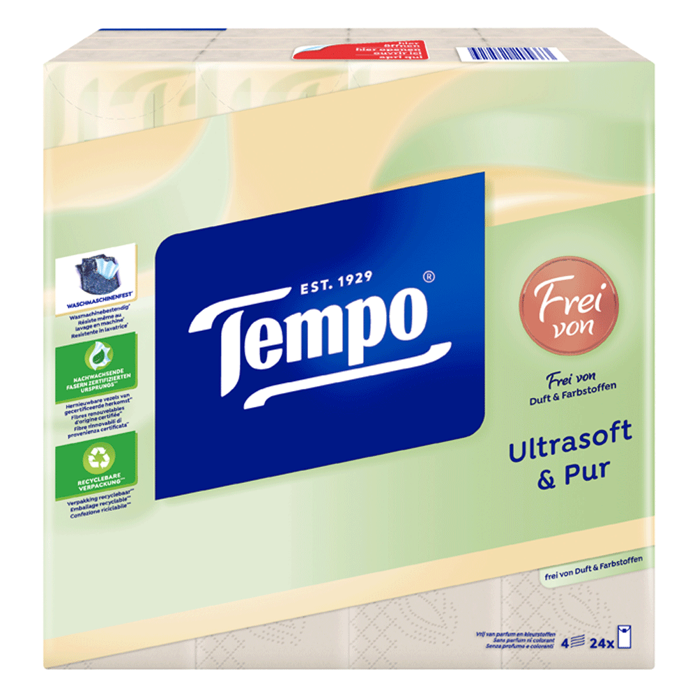 Bild: Tempo Taschentücher Ultrasoft & Pur 