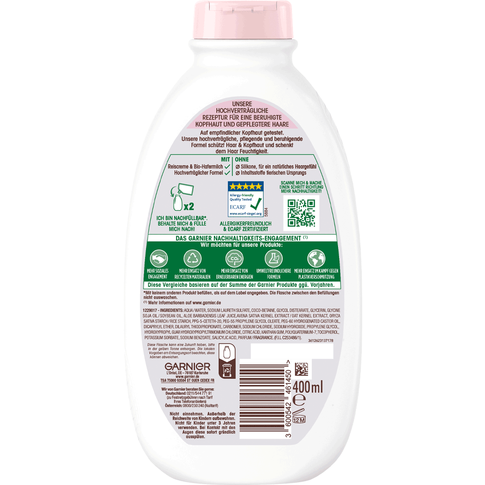 Bild: GARNIER Wahre Schätze Shampoo Hafermilch XXL 
