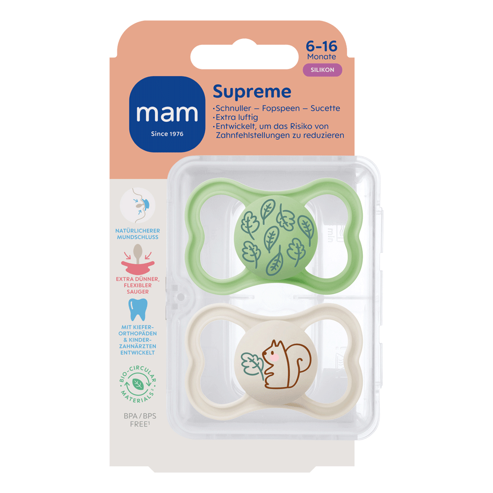 Bild: MAM Supreme Silikon Schnuller 6-16 Monate 