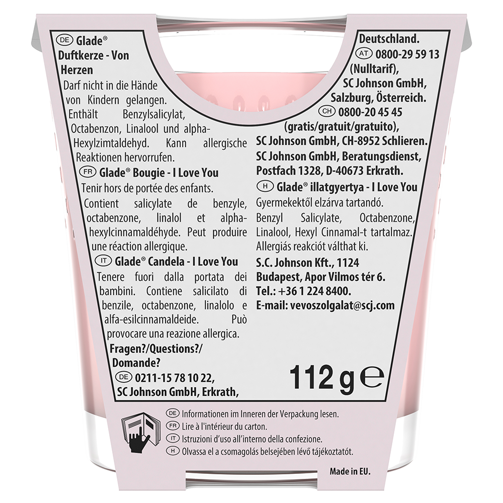 Bild: Glade Duftkerze von Herzen I LOVE YOU 