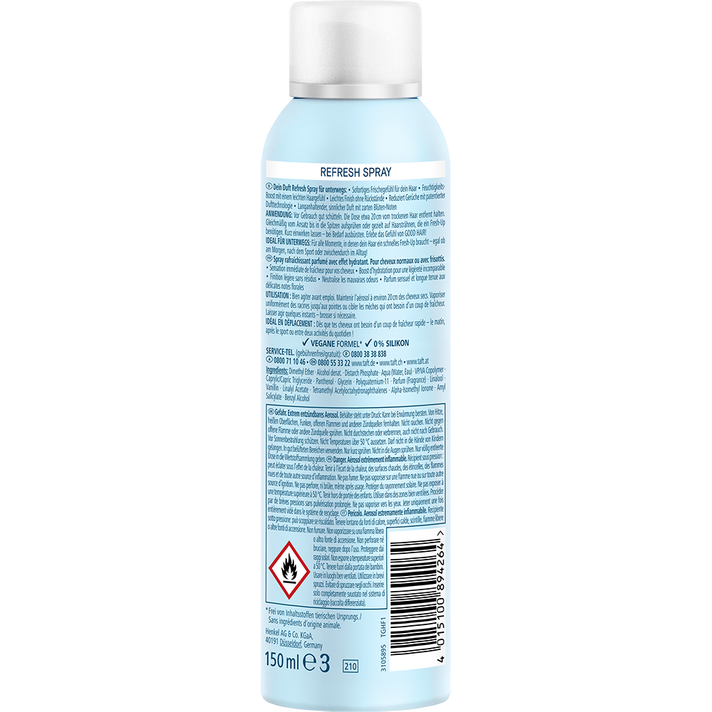 Bild: Schwarzkopf taft Good Hair+ Duft Refresh Spray Fresh Bloom