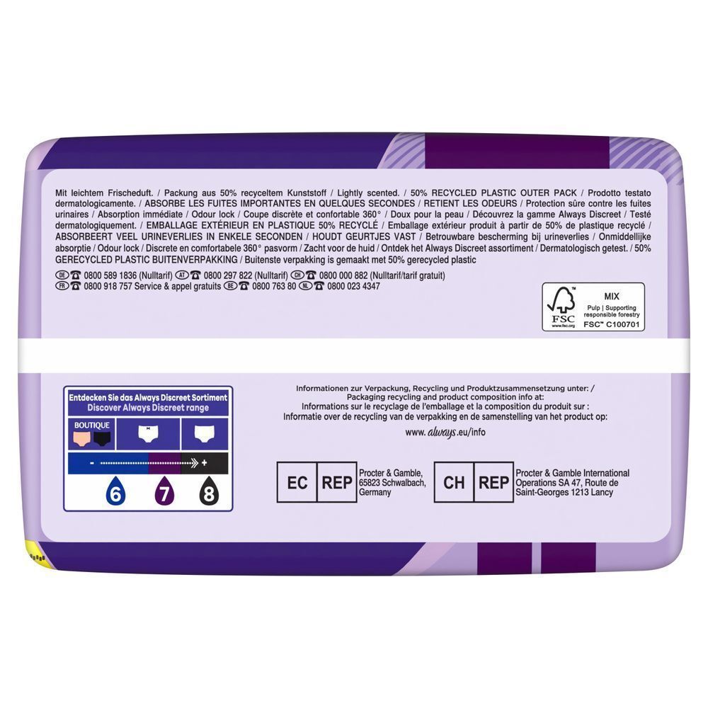 Always Discreet Verpackung;
