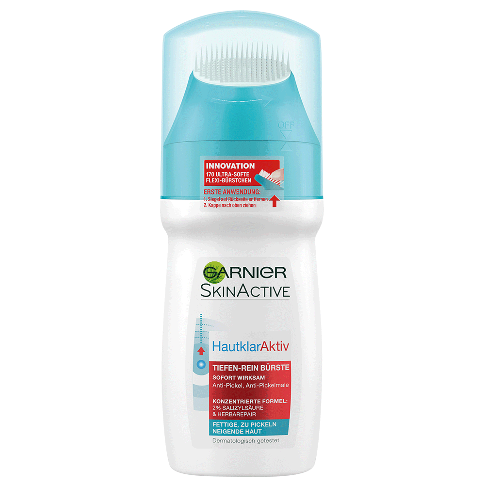 Bild: GARNIER Hautklar Aktiv Tiefen Waschgel Reinigungsbürste 