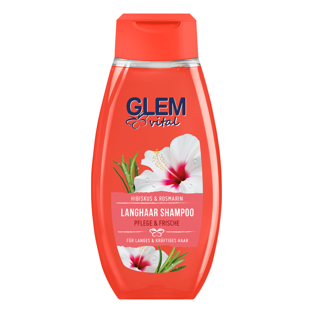 Bild: GlemVital Langhaar Shampoo Hibiskus & Rosmarin 