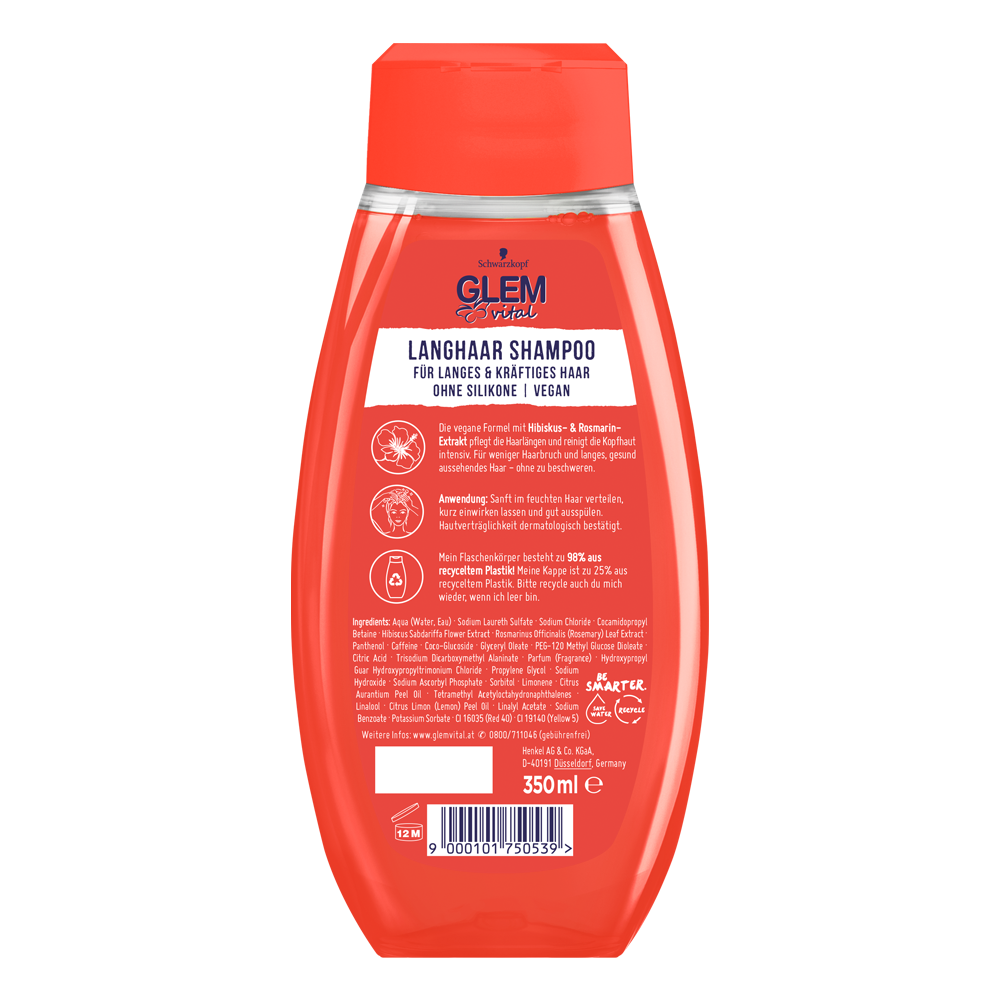 Bild: GlemVital Langhaar Shampoo Hibiskus & Rosmarin 