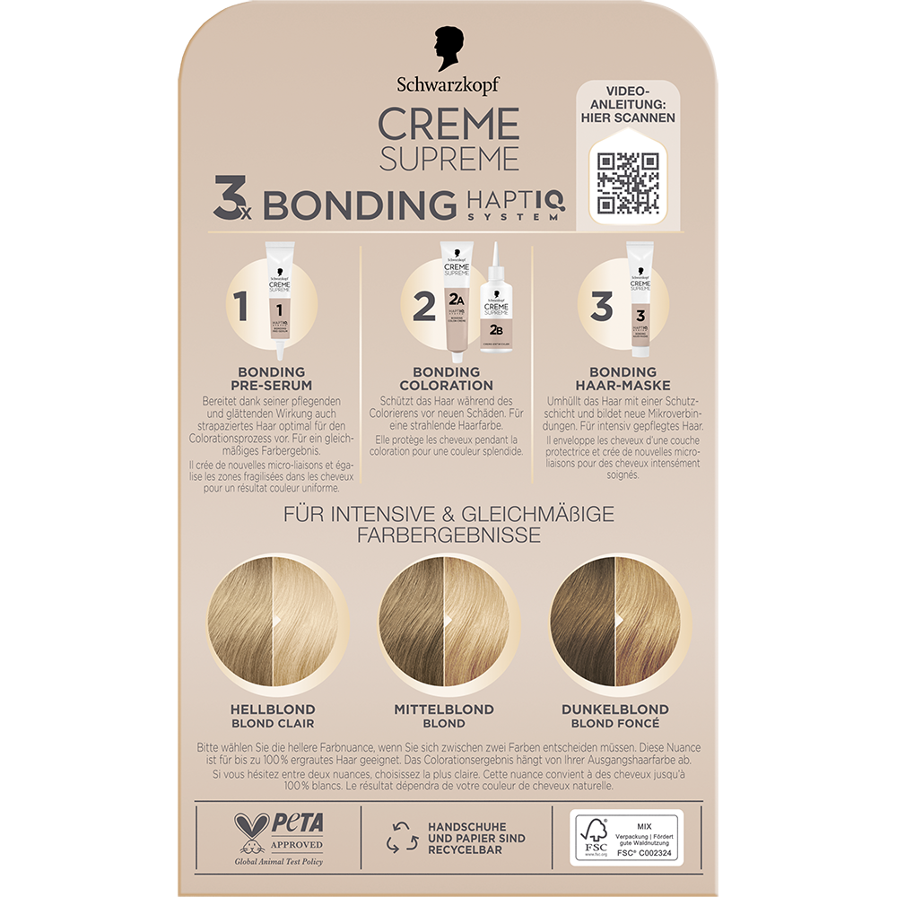 Bild: Schwarzkopf Creme Supreme Creme Coloration Ultra-Helles Naturblond