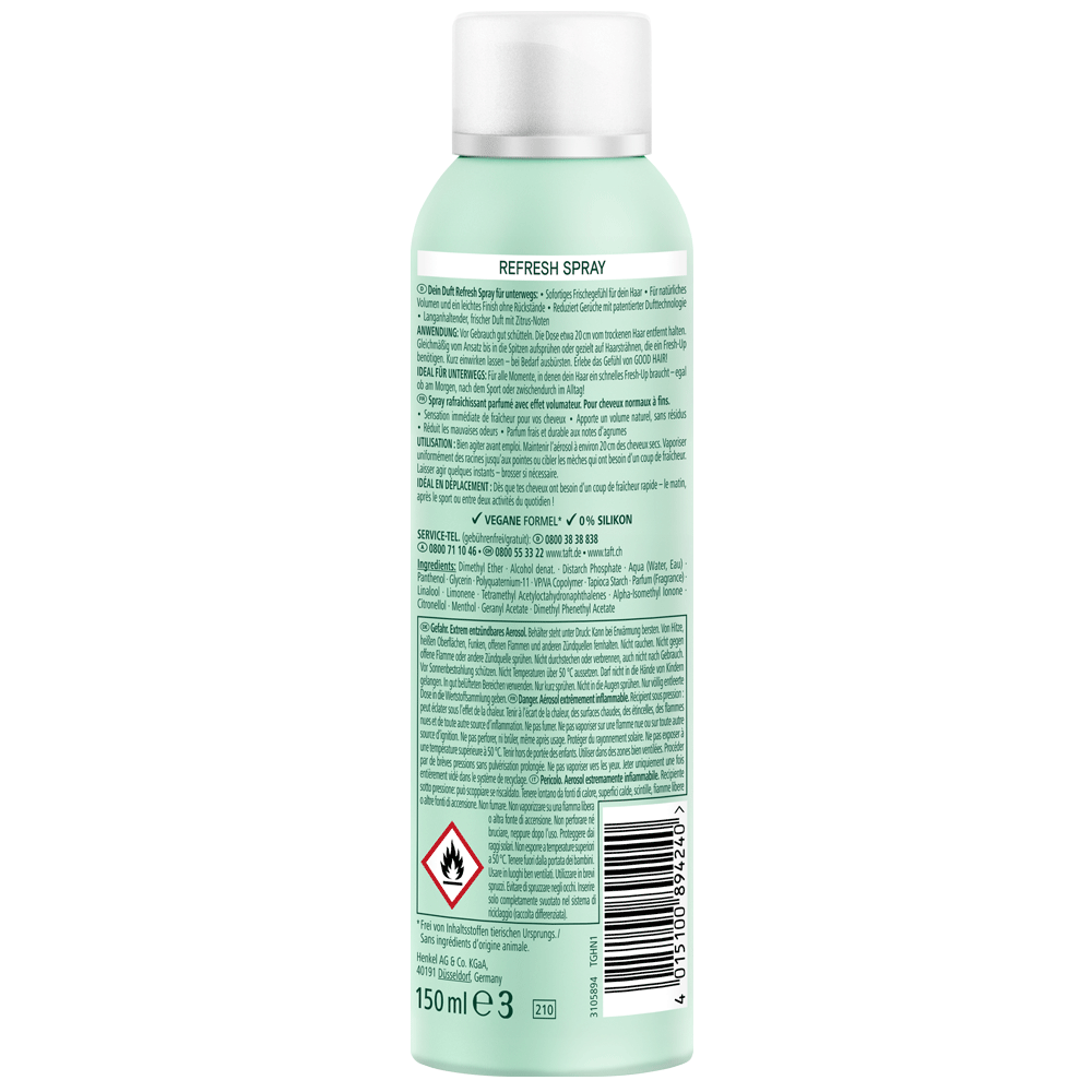 Bild: Schwarzkopf taft Good Hair+ Duft Refresh Spray Juicy Lemon