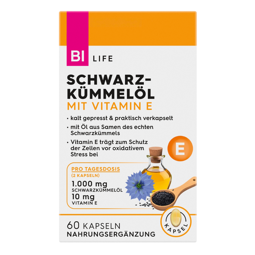 Bild: BI LIFE Schwarzkümmelöl mit Vitamin E 