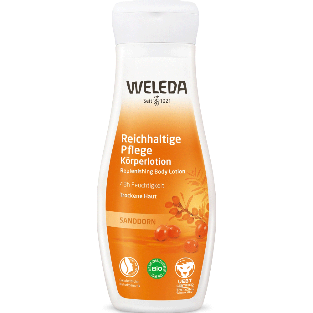 Bild: WELEDA Sanddorn Reichhaltige Pflegelotion