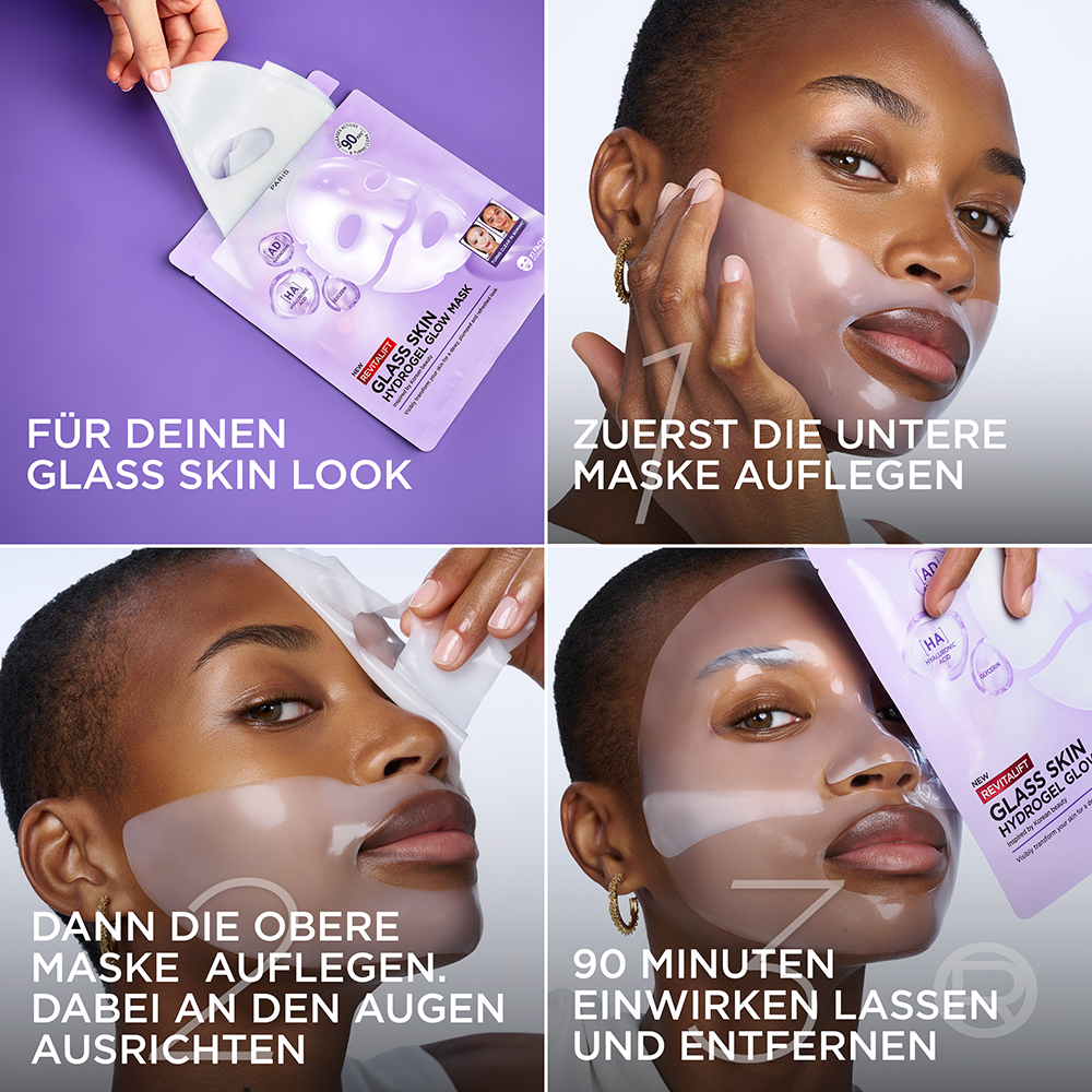 Bild: L'ORÉAL PARIS Revitalift Filler Glass Skin Hydrogel Glow Mask 