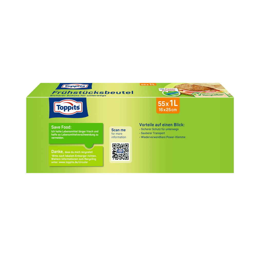 Bild: Toppits Frühstückbeutel 55x1L
