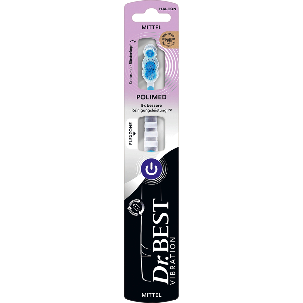Bild: Dr. BEST Zahnbürste Vibration Polimed mittel