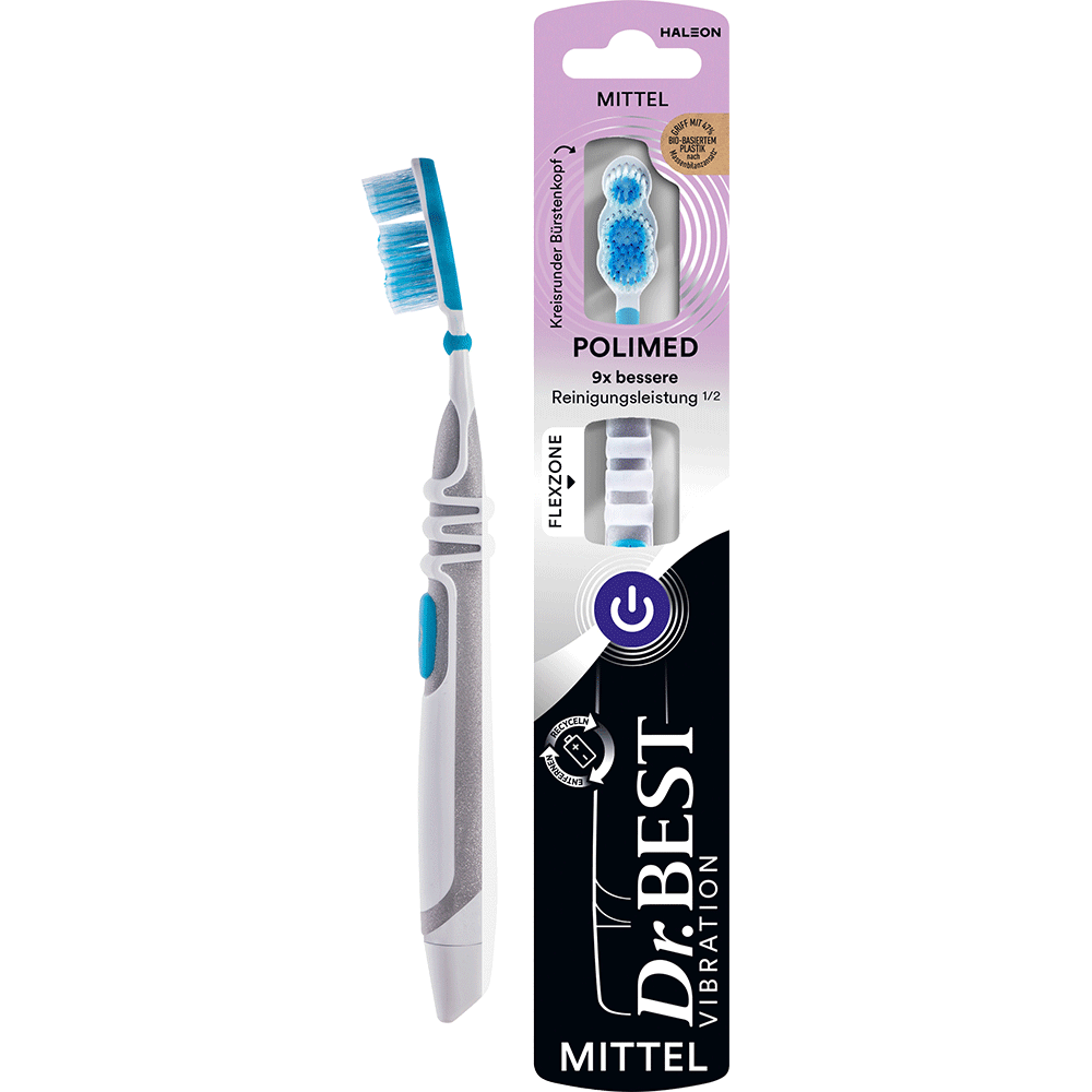 Bild: Dr. BEST Zahnbürste Vibration Polimed mittel