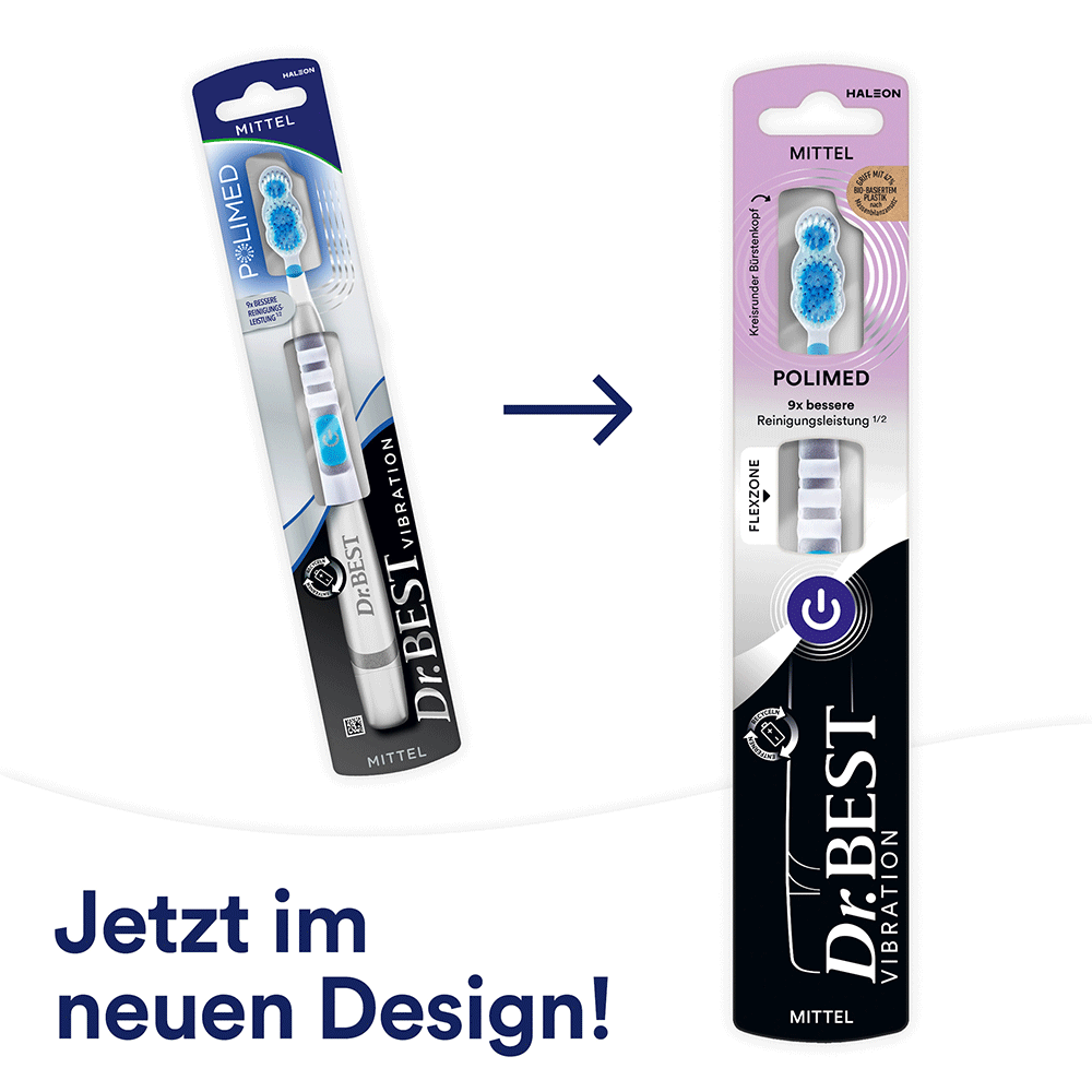 Bild: Dr. BEST Zahnbürste Vibration Polimed mittel