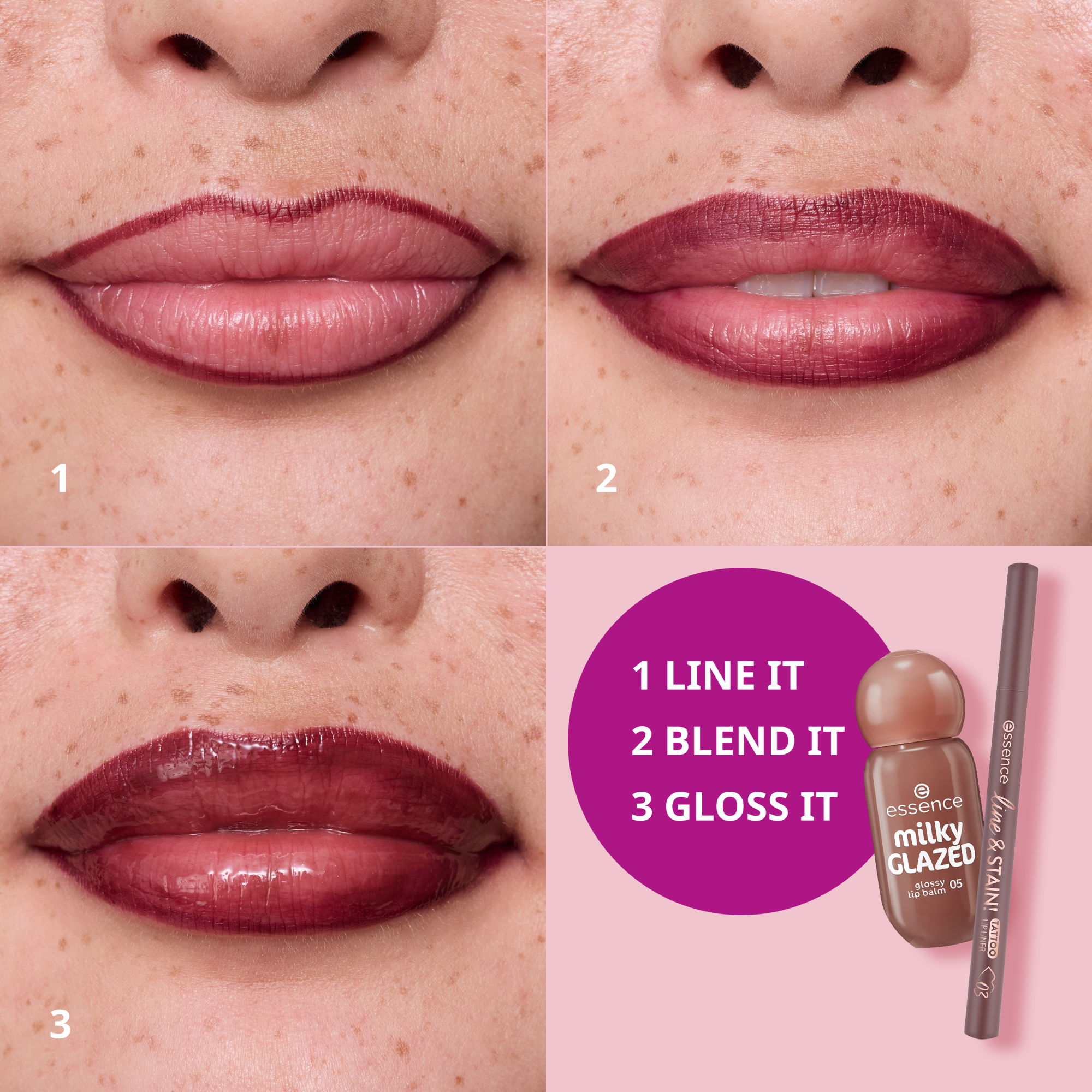 Bild: essence milky GLAZED glossy lip balm Latte-tude