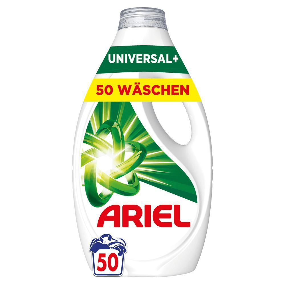 Ariel Universal+ Flüssigwaschmittel, 50 Waschladungen. [EN] Ariel Universal+ liquid detergent, 50 washes. [IT] Detersivo liquido Ariel Universal+, 50 lavaggi.;