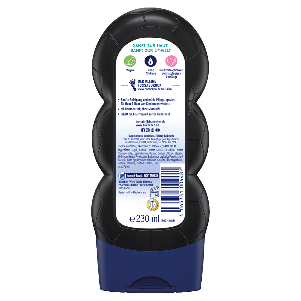 Bild: Bübchen 2in1 Shampoo und Duschgel Pokemon Legends 
