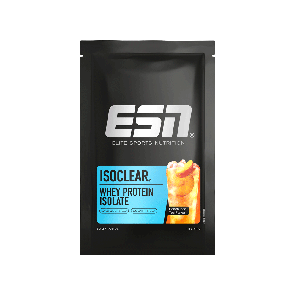 Bild: ESN Isoclear Whey Protein Isolate Peach Iced Tea Flavor