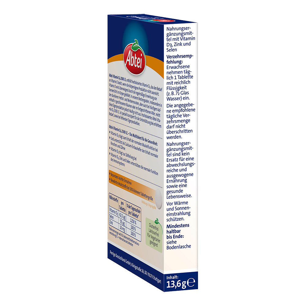 Bild: Abtei Vitamin D3 2500 I.E + Zink + Selen
