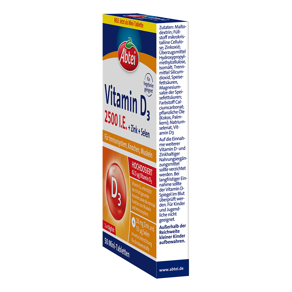 Bild: Abtei Vitamin D3 2500 I.E + Zink + Selen