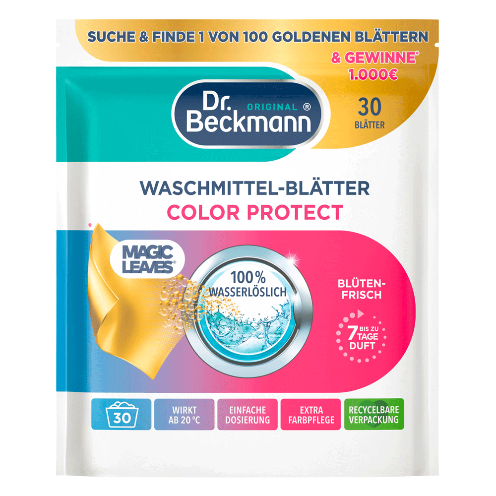 Bild: Dr. Beckmann Magic Leaves Waschmittel-Blätter Color Protect 