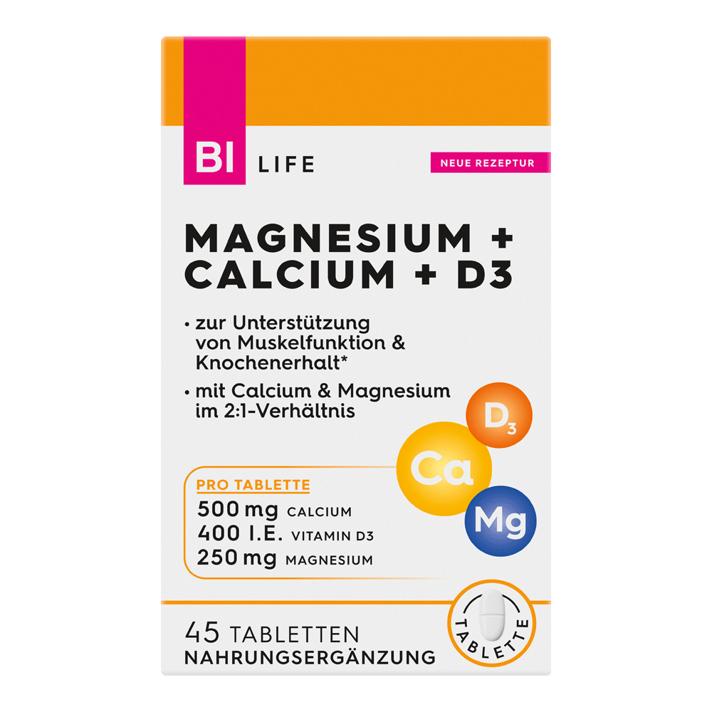 Bild: BI LIFE Magnesium + Calcium + D3 