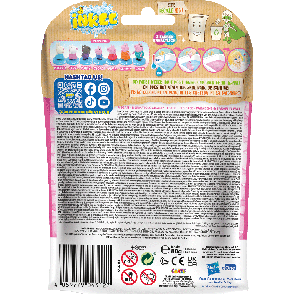 Bild: Craze Inkee Badebombe Peppa Pig