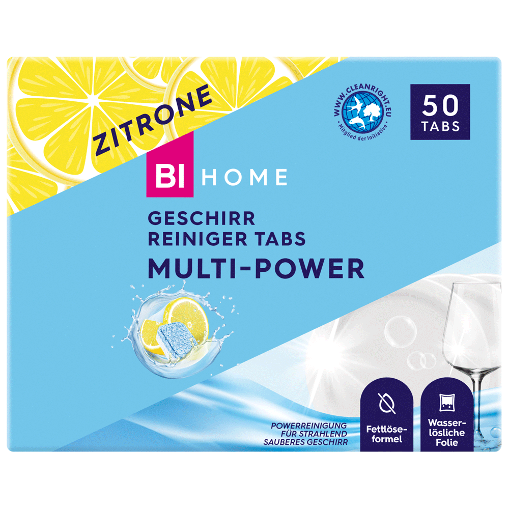 Bild: BI HOME Geschirrreinigertabs Multi-Power Zitrone