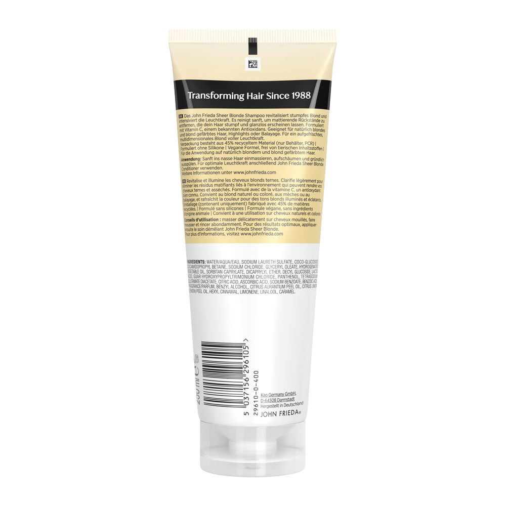 Bild: JOHN FRIEDA Sheer Blonde Refresh & Shine Shampoo 