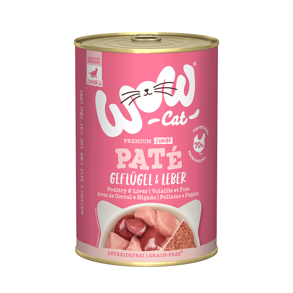 Bild: WOW Cat Premium Junior Paté Geflügel und Leber