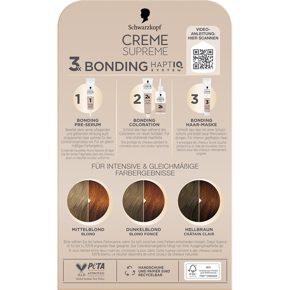 Bild: Schwarzkopf Creme Supreme Creme Coloration Dunkles Kupfer-Blond