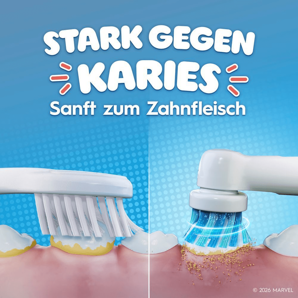 Bild: Oral-B Pro Kids Spiderman Elektrische Zahnbürste, Blau/Rot 