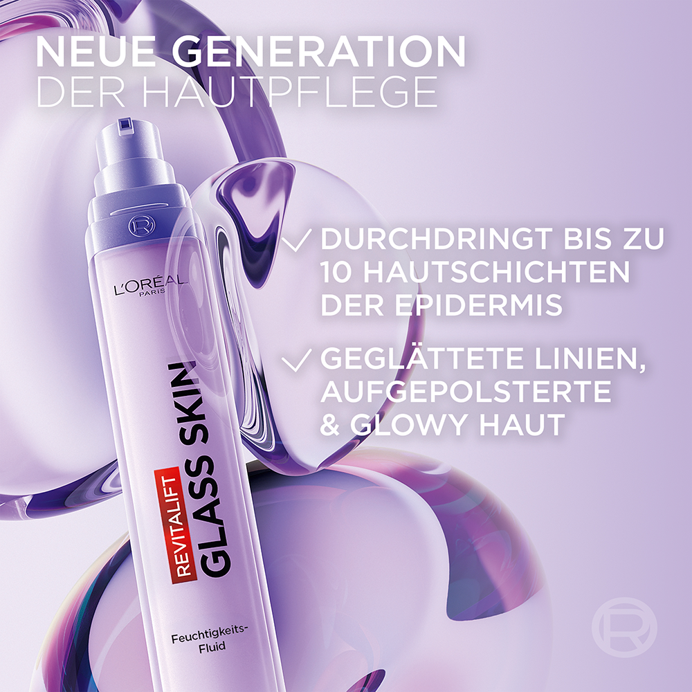 Bild: L'ORÉAL PARIS Revitalift Filler Glass Skin Feuchtigkeits-Fluid