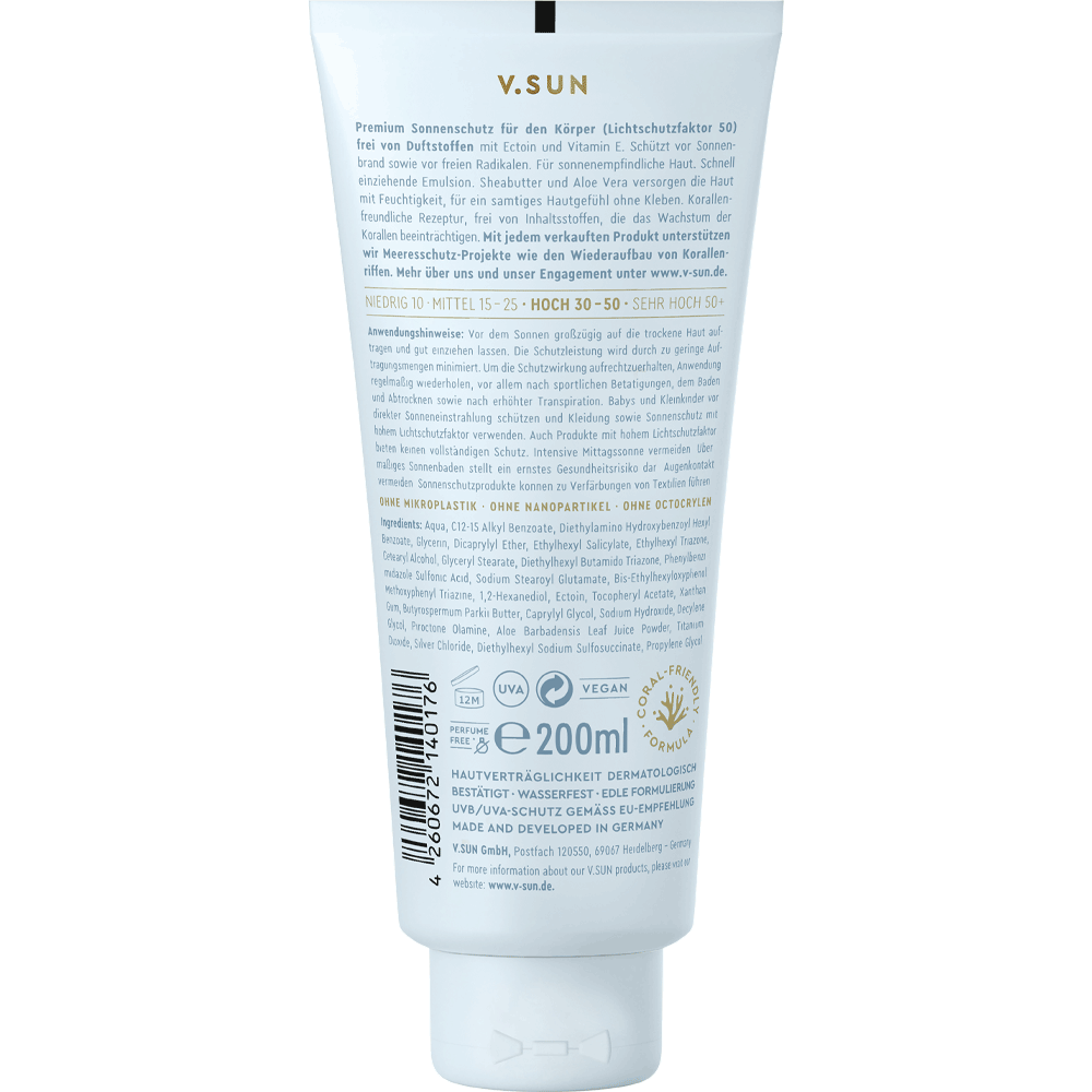 Bild: V.SUN Sonnencreme Sensitive LSF 50 parfümfrei