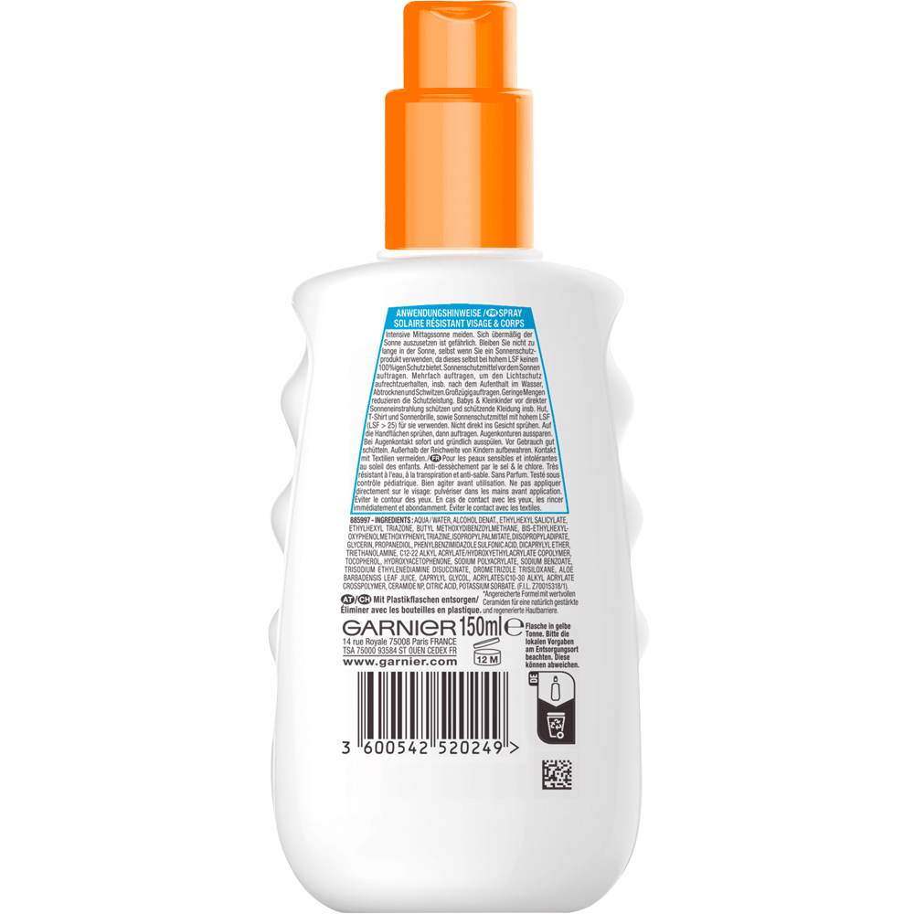 Bild: GARNIER AMBRE SOLAIRE Kids Sensitive expert+ Sonnenschutz-Spray LSF 50+