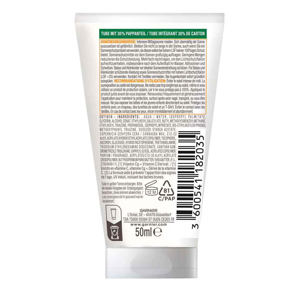 Bild: GARNIER AMBRE SOLAIRE Hydra 24H Sonnenschutz-Milch LSF 30